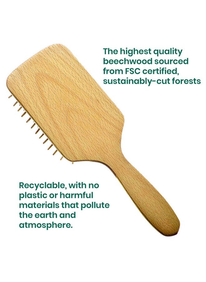 Giorgio Iorgio Wooden Bristle Paddle Hairbrush Large Detangling Cushion Brush For Thick Curly Or Long Hair Anti Static Reduce Frizz And Massage Scalp Detangler Hair Brush For Women Men And Kids - Image 4