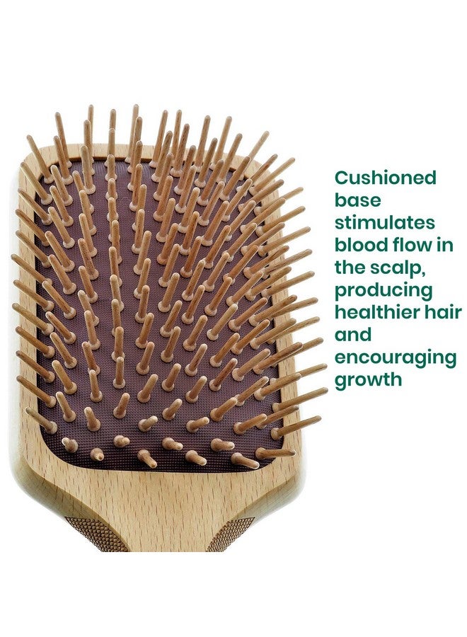 Giorgio Iorgio Wooden Bristle Paddle Hairbrush Large Detangling Cushion Brush For Thick Curly Or Long Hair Anti Static Reduce Frizz And Massage Scalp Detangler Hair Brush For Women Men And Kids - Image 5
