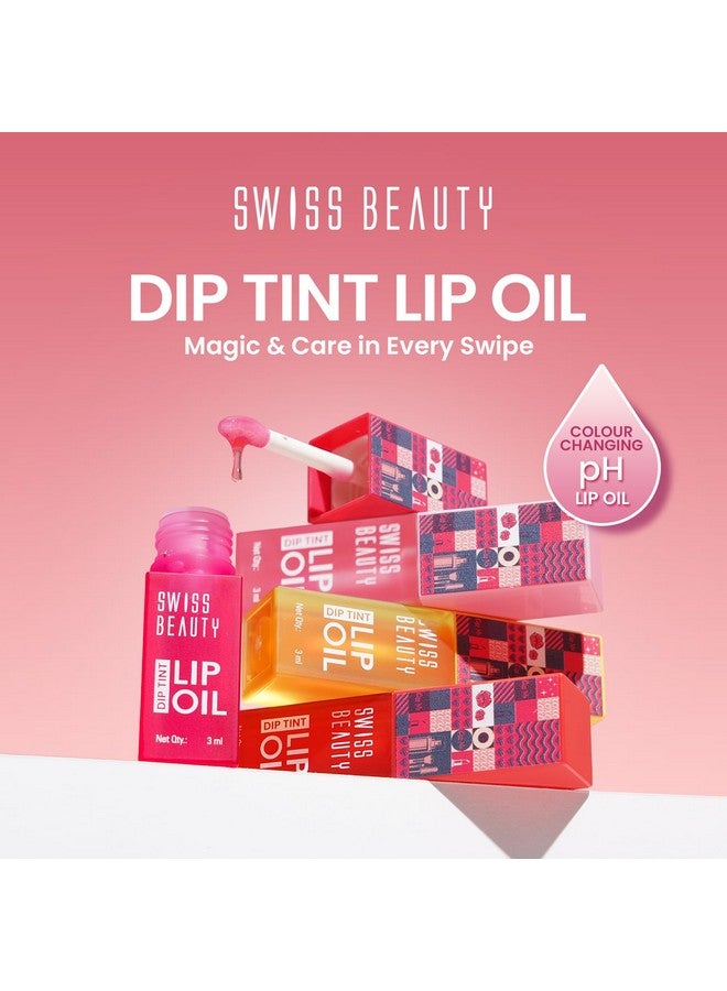 Swiss Beauty Dip Tint Colour Changing PH Lip Oil | With Vitamin E for Long-Lasting Nourishment and Hydration| Soft and Natural Pink Lips | Shade- Strawberry, 3ml - Image 2