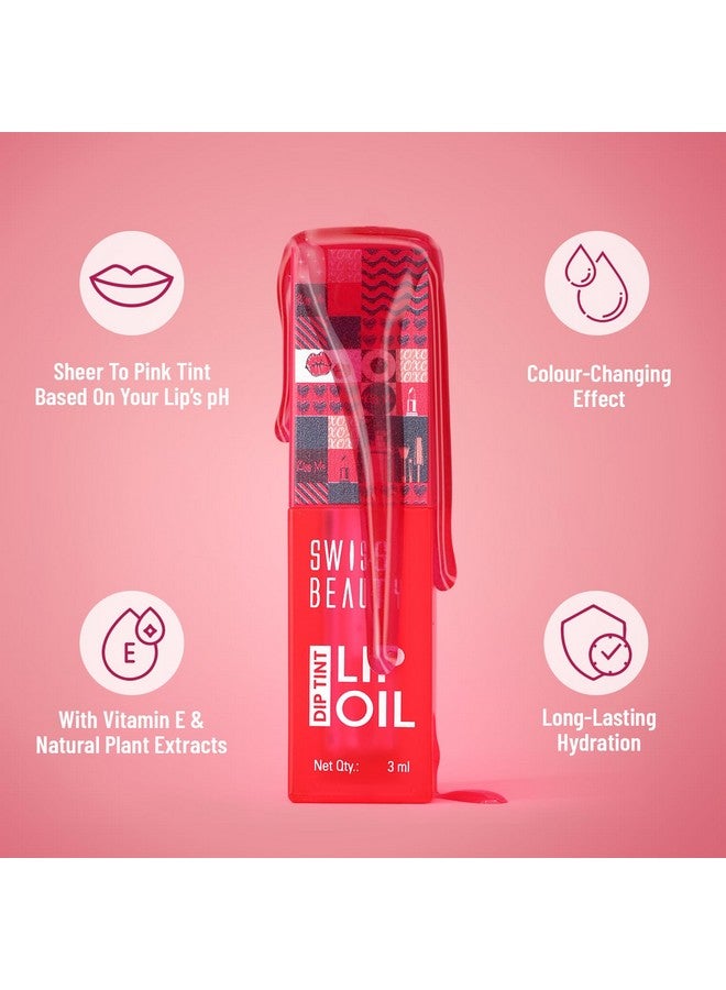 Swiss Beauty Dip Tint Colour Changing PH Lip Oil | With Vitamin E for Long-Lasting Nourishment and Hydration| Soft and Natural Pink Lips | Shade- Strawberry, 3ml - Image 3