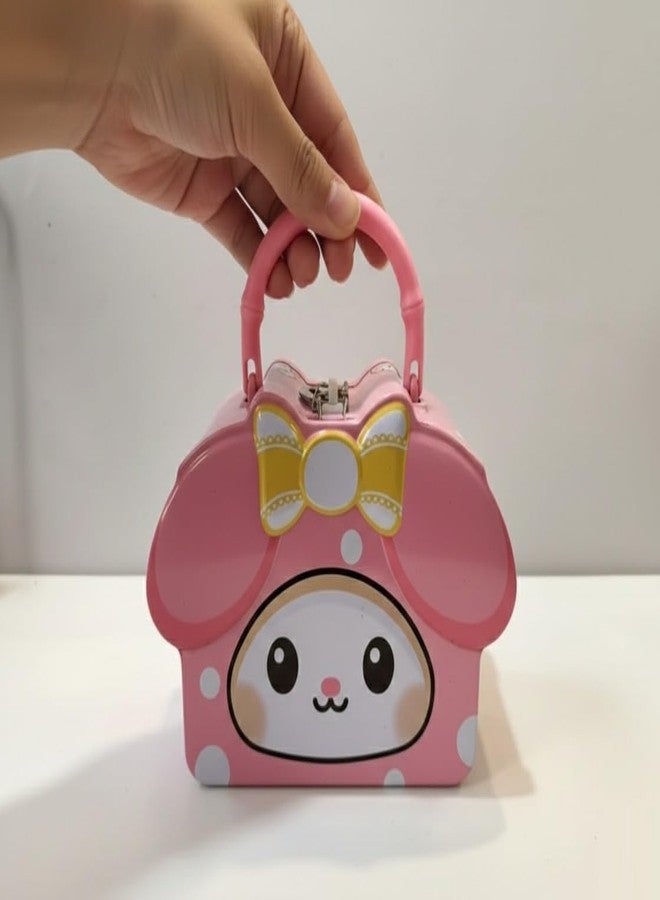 CHIRANSI Cute Cartoon Creative Portable Piggy Bank | Money Saving Box with Combination Lock | Mini Coin Bank Gifts for Boys and Girls, Best Return Gifts for Kids (Pack of 1) (Bowknot Mini - Pink) - Image 4