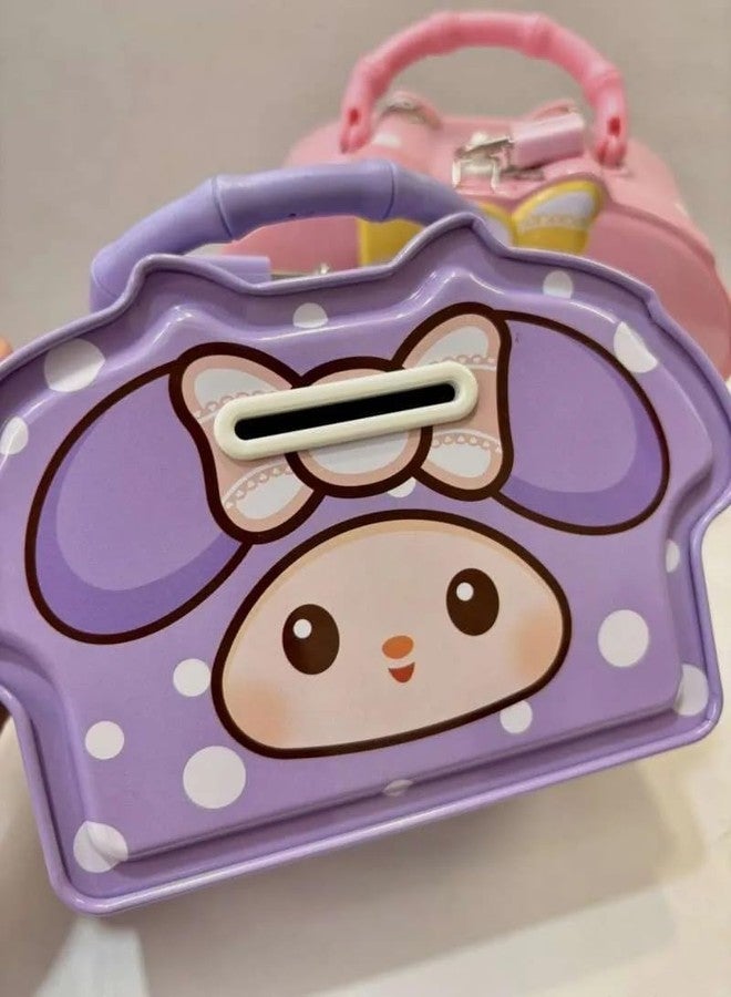 CHIRANSI Cute Cartoon Creative Portable Piggy Bank | Money Saving Box with Combination Lock | Mini Coin Bank Gifts for Boys and Girls, Best Return Gifts for Kids (Pack of 1) (Bowknot Mini - Pink) - Image 3