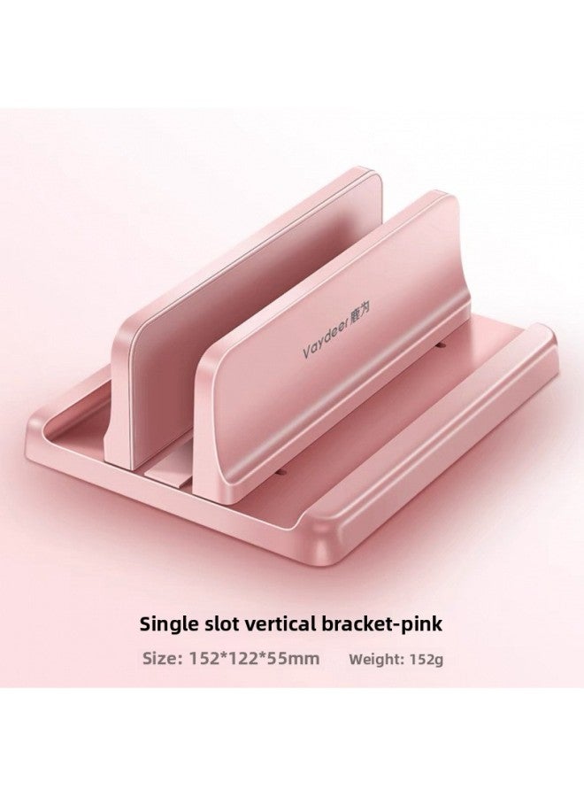 Laptop Vertical Stand Computer Clip Storage Rack Desktop Side Stand Upright Bracket-Color:Laptop Vertical Stand—single Opening—pink