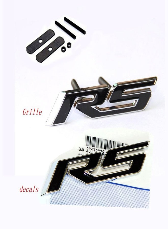 Yoaoo 1x OEM Grille Rs with Decal Rs Emblem Badge 3D Logo Metal Compatible with Zl1 1LE Series Black - Image 3