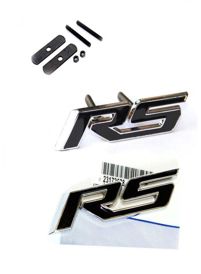 Yoaoo 1x OEM Grille Rs with Decal Rs Emblem Badge 3D Logo Metal Compatible with Zl1 1LE Series Black - Image 1