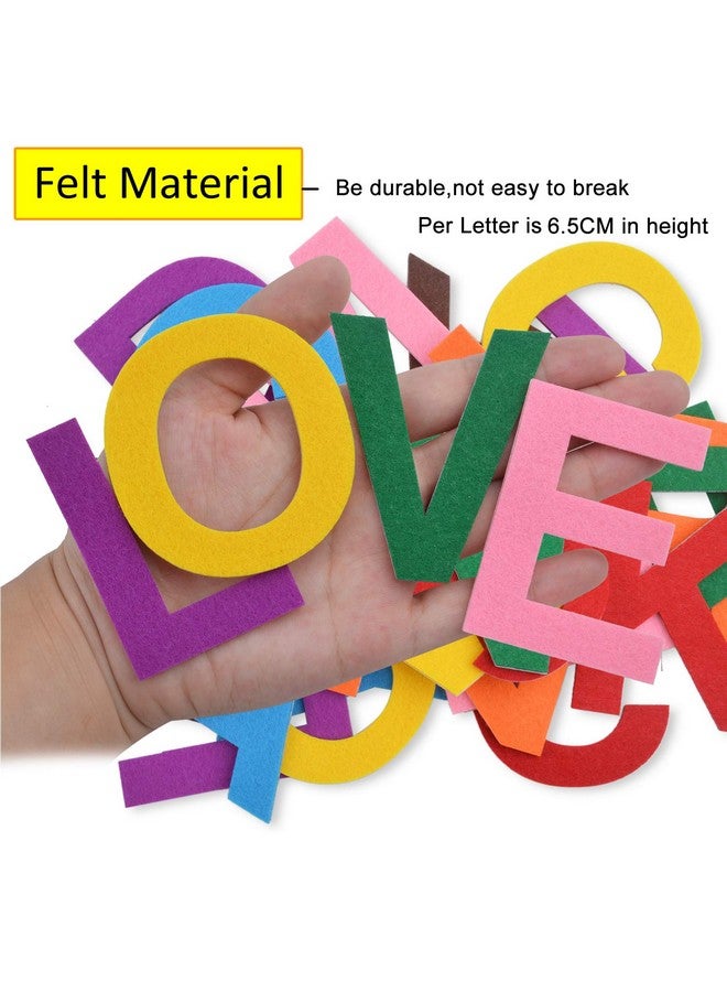 Aylifu 6.5Cm Felt Letter Stickers 52 Pieces Self Adhesive Foam Letters Felt Alphabet Stickers A Z For Kids Decoration Arts And Crafts 8 Assorted Colors - Image 4