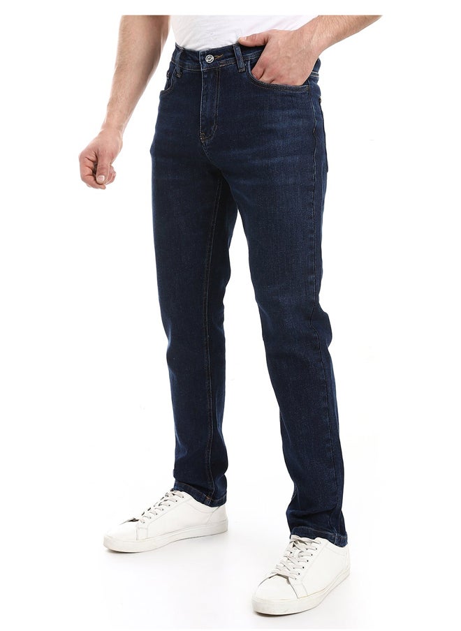 Andora - Regular Fit Dark Tint Practical Jeans_Navy Blue - Image 1