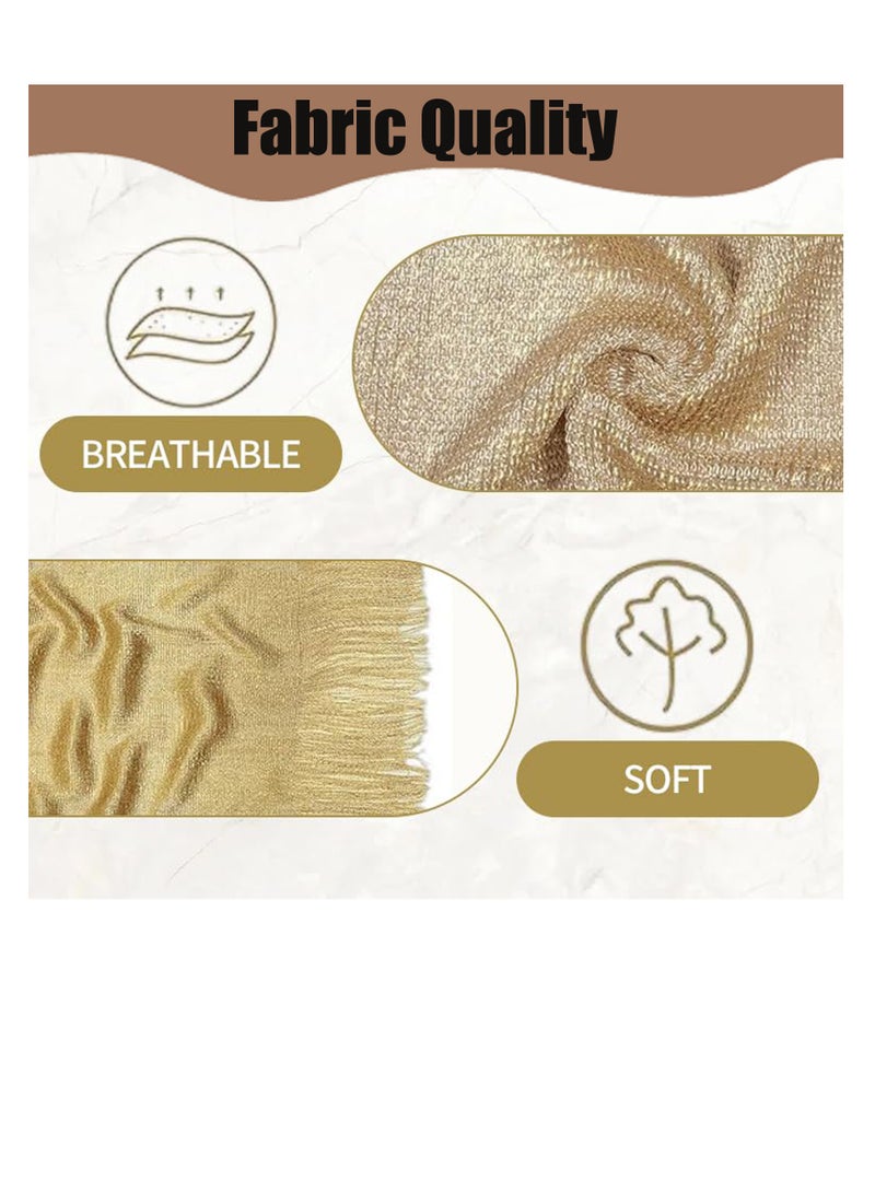 Metallic Shawls anWraps with Buckle, Gold, Tassel Design, for Evening Dresses, Weddings - Image 3