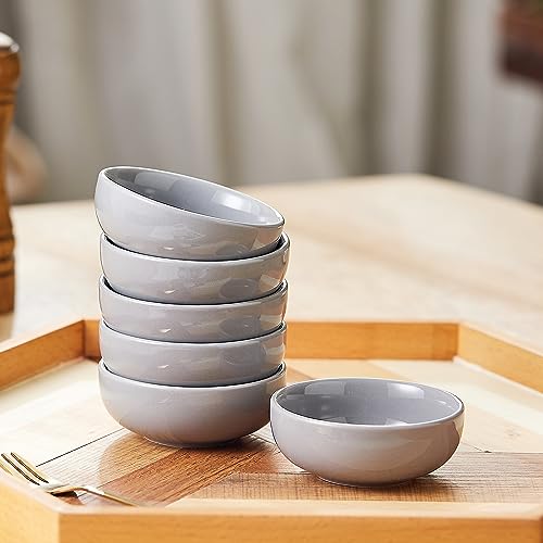 Swuut Ceramic Pinch Bowls,2.7 oz Mini Prep Dip Bowl Set,Small Dipping Salsa Charcuterie Soy Sauce Side Dish for Sushi,Set of 6(Grey) - Image 2