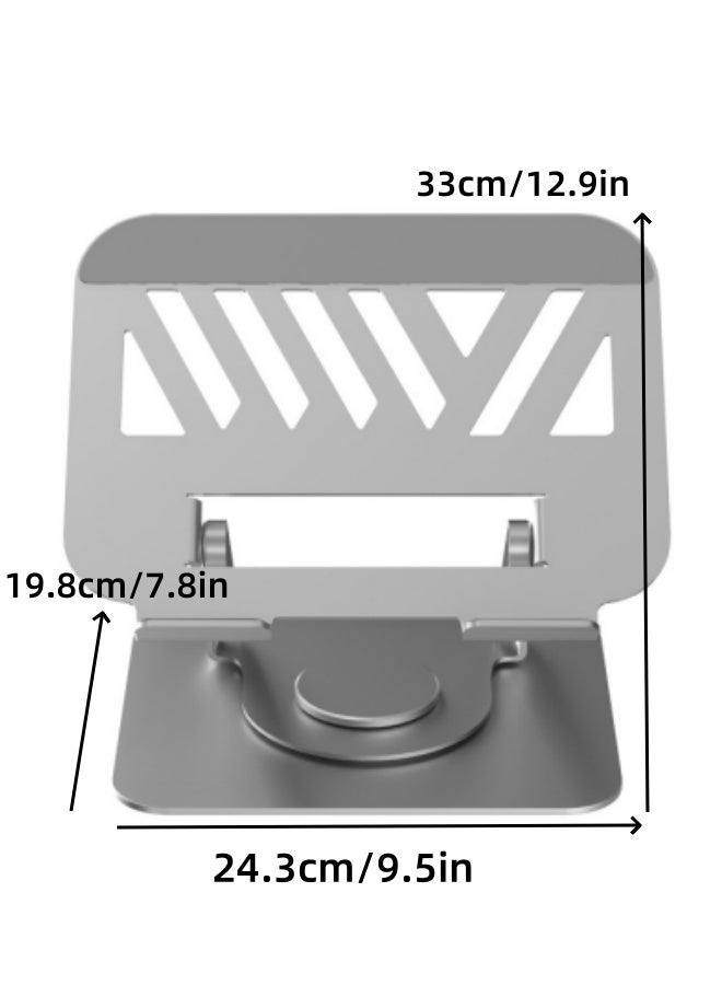 Generic Adjustable Laptop Stand with 360° Rotating Base,Ergonomic Alloy Desk Laptop Riser Dual Rotary Shaft Fully Foldable Laptop Stand for Easy Storage Compatible with 10-17" Laptops and Tablets  - Image 2