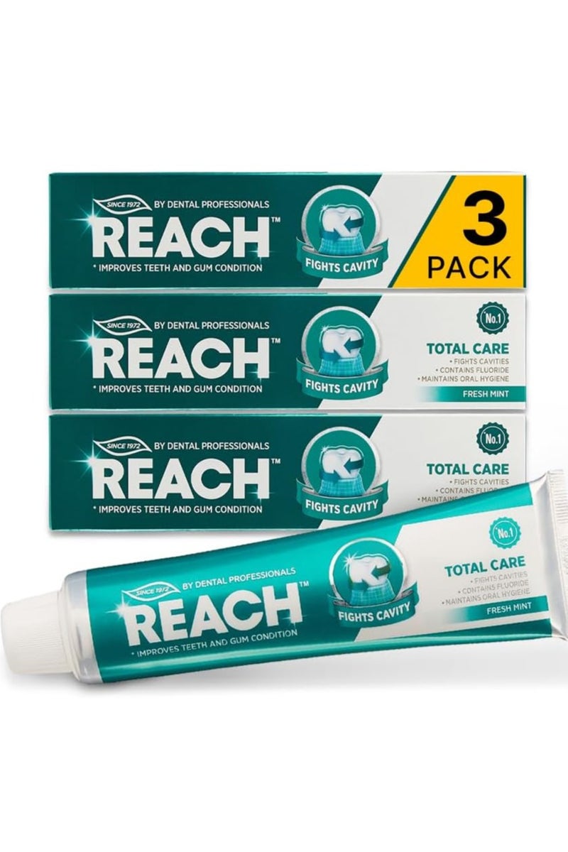 ريتش معجون أسنان توتال كير، 150 جرام، بنكهة النعناع المنعش (عبوة من 3 قطع) - Image 1