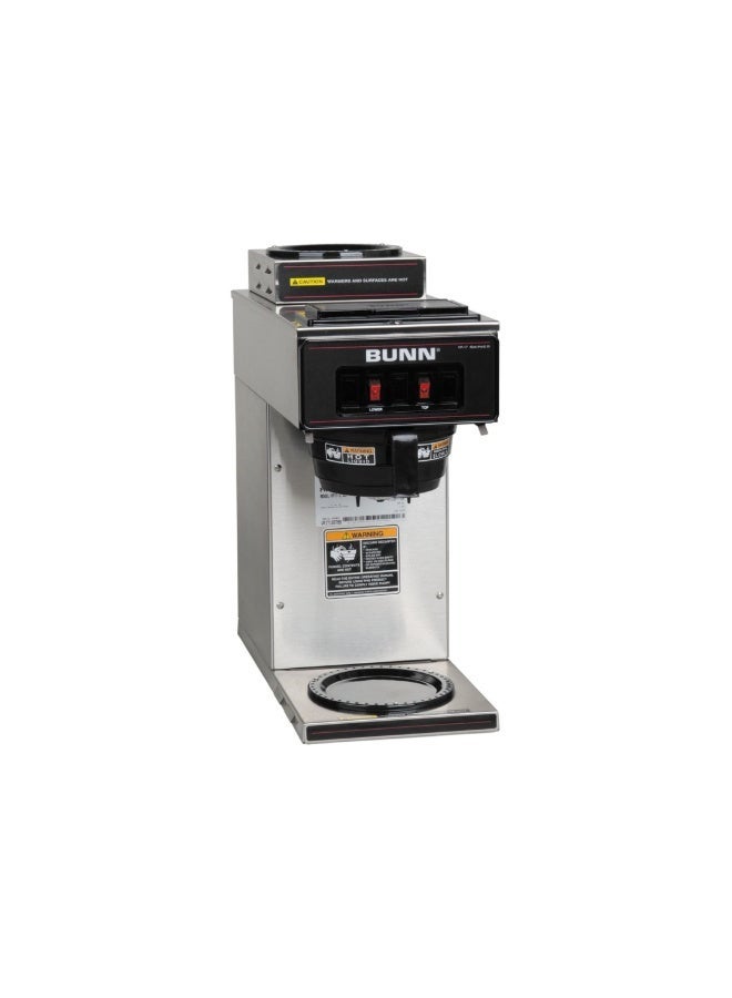 Bunn VP17A-2 12-Cup Pourover Coffee Brewer with 2 Warmers, Stainless Steel Commercial-Grade Coffee Machine, Portable without Plumbing, Ideal for Office & Cafe - Image 1