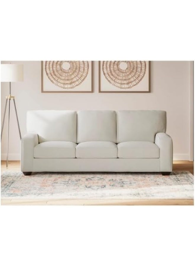 Comfynest Comfynest Contemporary 3-Seater Leather Sofa Set – Premium Comfort & Elegant Design for Modern Living Rooms (Ivory) - Image 3