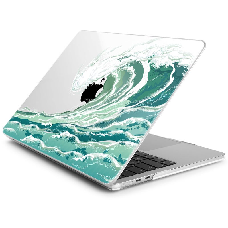 Batianda Premium Case for New MacBook Air 15 inch 2025 M4 2024 2023 with M3 M2 Chip Model A3241/A3114/A2941, Designed Protective Plastic Hardshell & Keyboard Cover & Screen Protector, Waves - Image 3