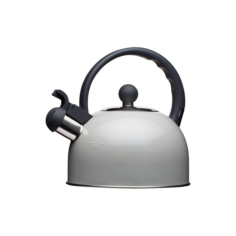 KitchenCraft Living Nostalgia Whistling Stove Top Kettle for Induction Hob KitchenCrafts 10 year guarantee Metal 13L French Grey
