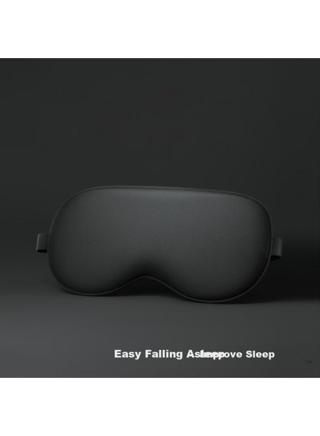 YIDUN Yidun Silk Eye Mask Sleep Shade Adjustable Breathable For Men Women Students Sleeping Mulberry Silk Nap Travel Deep Black  - Image 3