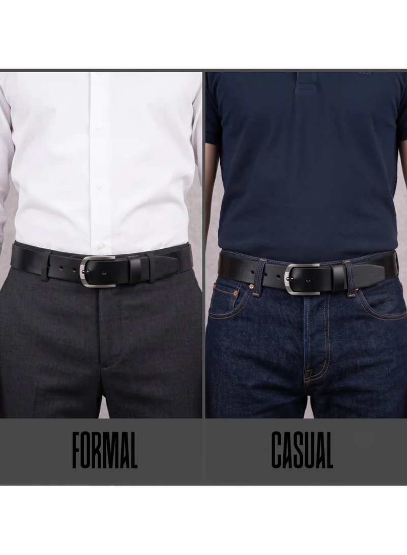 Classic Milano Classic Milano Genuine Leather Belt for Men - Semi-Casual & Formal Wear Men Belts, Casual & Formal Outfits, and Gifts - Black, Brown & Tan Men’s Belt