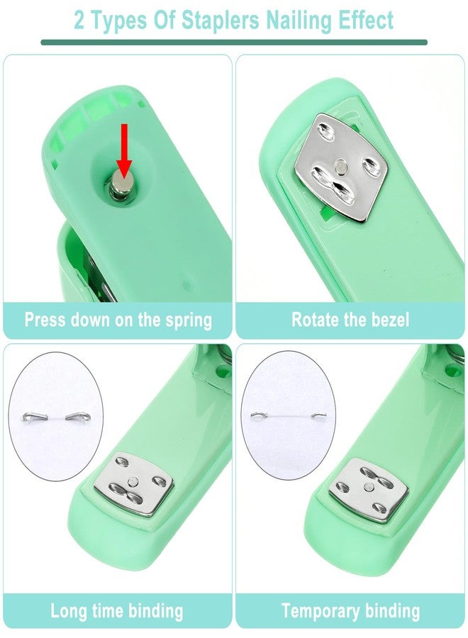 Froidesente 17 in 1 Green Desk Organizers and Accessories Set, 3 Office Desk Supplies Storage Organization, 4 Pens, Stapler, Staples & Remover, Tape & Dispenser, Scissors, Ruler, Clips, Hole Punch, Back to School - Image 4