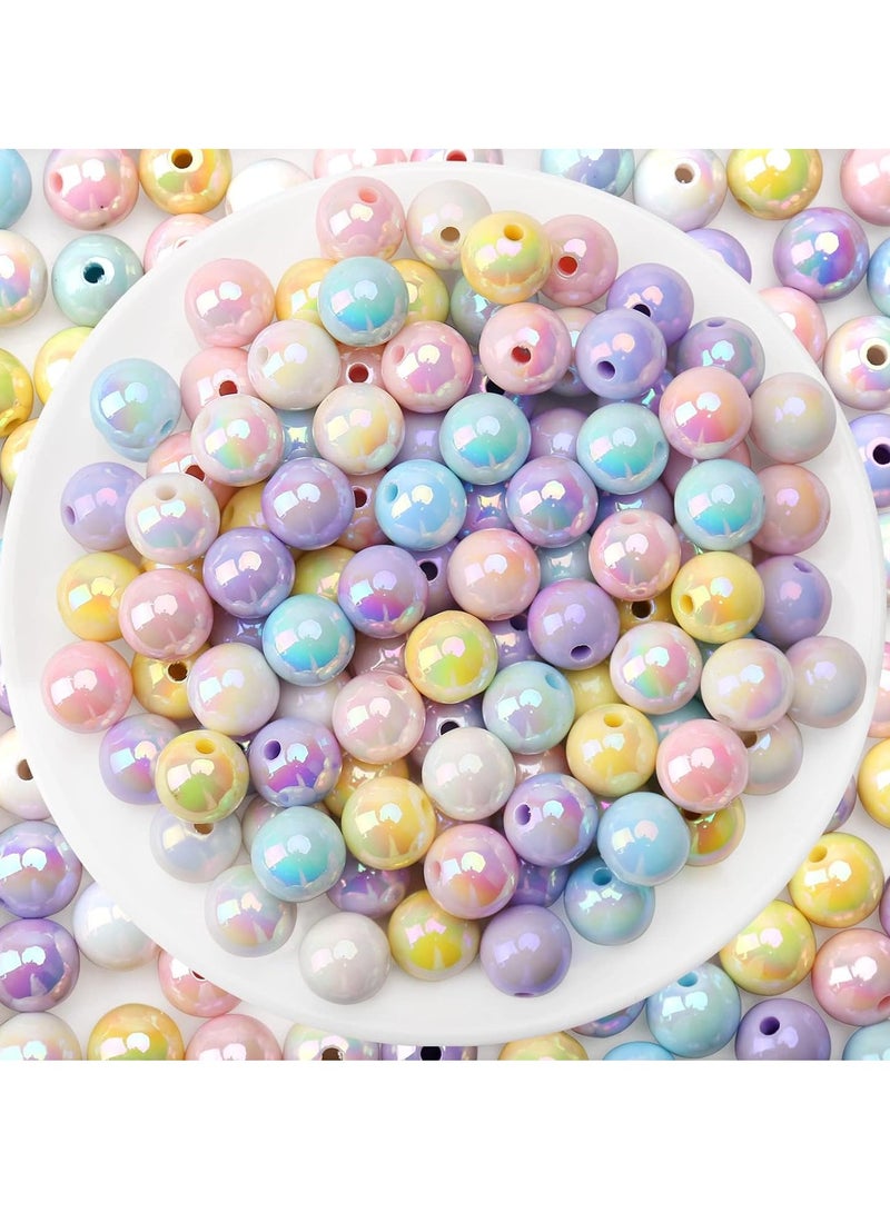 SYOSI 50PCs 16mm AB Color Acrylic Round Beads, Assorted Glow in The Dark Mix Plastic Pastel Loose Spacer Bubblegum Beads for Jewelry Making Phone Strap DIY Crafts - Image 2