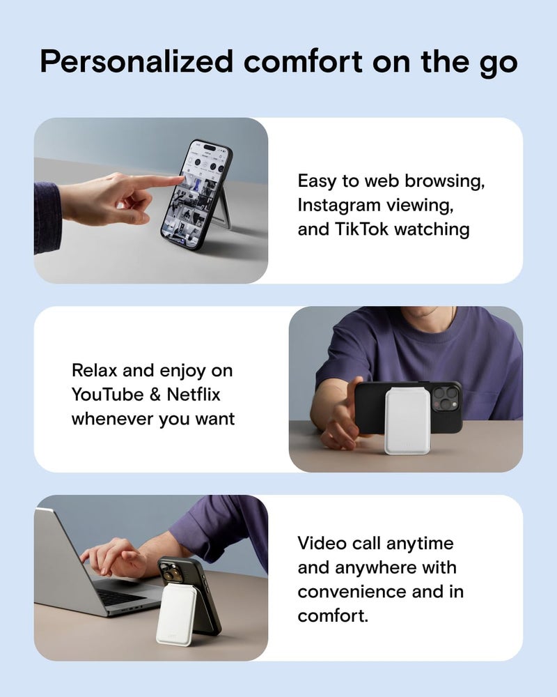 MOFT MagSafe Wallet Card Holder, Fit 1-2 Cards, Adjustable Magnetic Wallet Stand with Open ID Window, Quick Access Flash Wallet Phone Stand for iPhone 16/15/14/13/12 Series (Jet Black) - Image 2