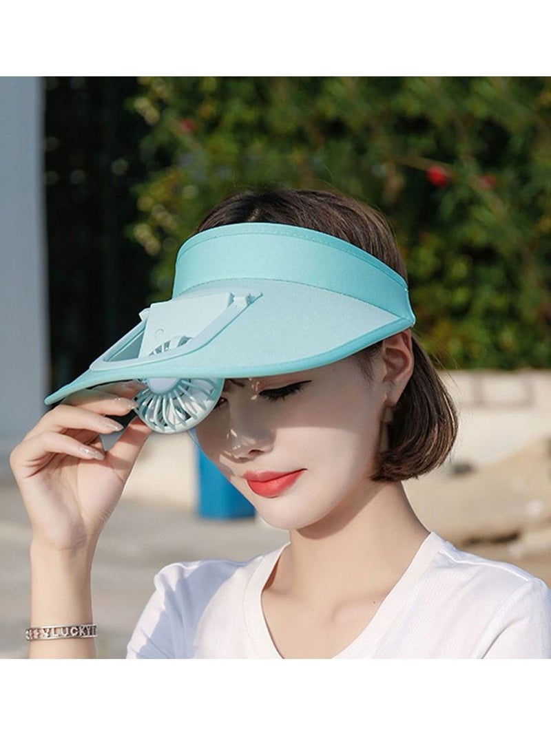 DubaiGallery Breathable Summer Hat with Fan Sunscreen Visor Cap Fishing Hat for Sport Outdoor - Image 1