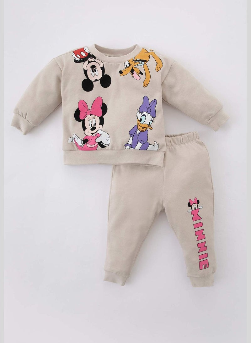 DeFacto 2 Pack BabyGirl Disney Mickey & Minnie Licenced Bike Neck Long Sleeve Knitted Set - Image 1