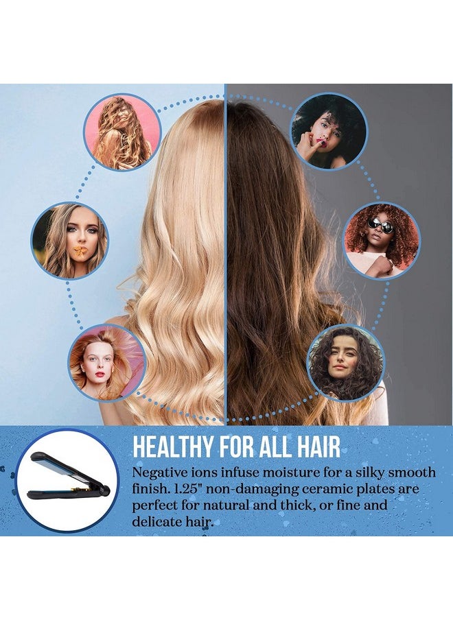 HAI Beauty Concepts - Hai Convertible Flat Iron Hair Straightener For Women Professional Ceramic Fast Heating Hair Flat Iron With 5 Temperature Levels Best Hair Straightener For All Hair Types (Classic Blue) - Image 1