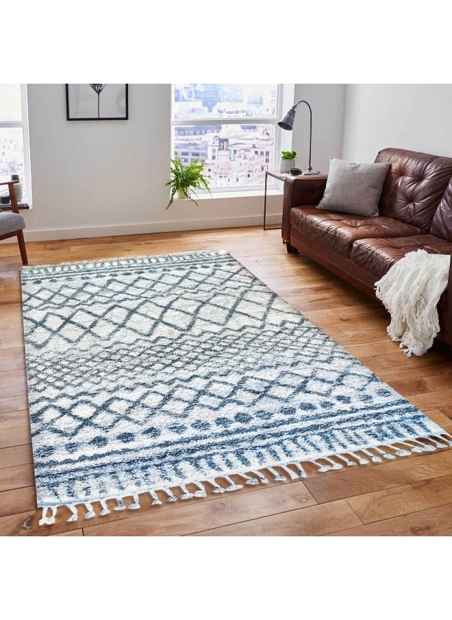 HANDPICKED FURNITURE Handpicked Furniture Fluffy White Rug, Ultra Soft Area Carpets For Bed Room, Living Room, And Dining Room, Antislip Floor Carpets, Easy To Clean, Made In Turkey, Rectangle  - Image 1