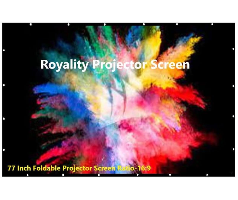 Spline ® 77 Inch Foldable Projector Screen (Anti-Light) (Anti-Crease) Wrinkle-Free Ratio 16:9 Full HD 4k 3D Supported for Home Cinema, Theater, Indoor, Outdoor Movie -(96 cm, (H) x 170 cm (W)) - Image 1