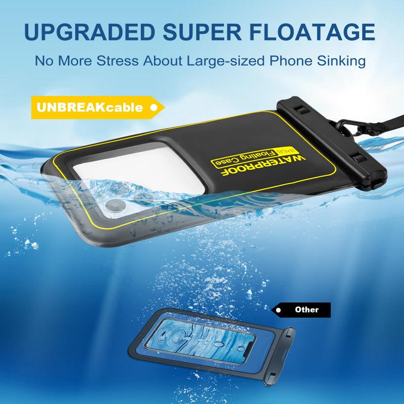 Razobws Waterproof Phone Pouch 2 Pack, IP68 Floating Waterproof Phone Case, Up to 8.3" Dry Bag for iPhone 17 16 15 14 13 Pro Max Samsung S25 Ultra S24 S23, Kayak/Beach/Cruise Travel Essentials Black - Image 5