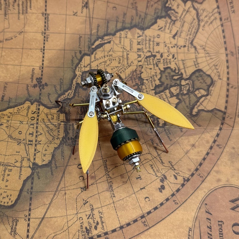 3D Metal Steampunk Bee Model Kit Creative DIY Mechanical Assembly Gift Desktop Ornament - Image 3