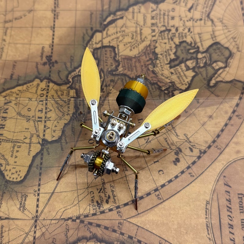 3D Metal Steampunk Bee Model Kit Creative DIY Mechanical Assembly Gift Desktop Ornament - Image 1