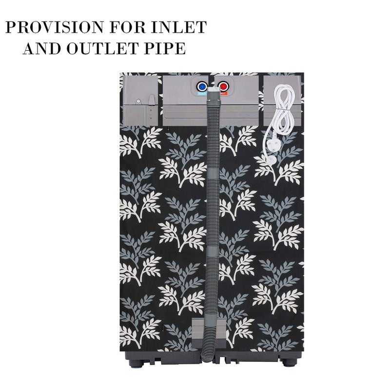 Yellow Weaves Top Loading fully Automatic Washing Machine Cover, Dimensions 58.5*58.5*86 CM (Black Grey) - Image 4