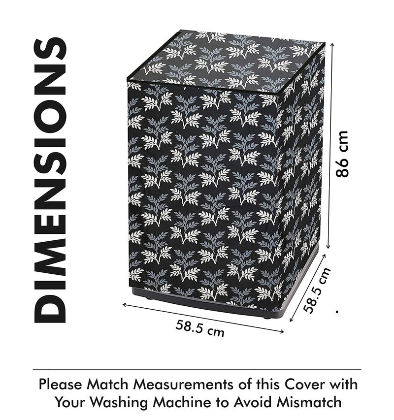Yellow Weaves Top Loading fully Automatic Washing Machine Cover, Dimensions 58.5*58.5*86 CM (Black Grey) - Image 3