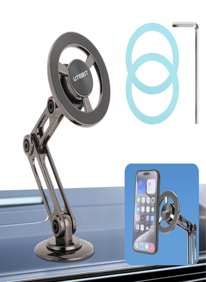 UTEBIT Car Phone Holder for Magsafe, 360° Adjustable Car Phone Mount, Phone Holders Cell Phone Holder Clip Car Accessories for iPhone 16 15 14 13 Pro Plus Max for Android and All Smartphones - Image 1