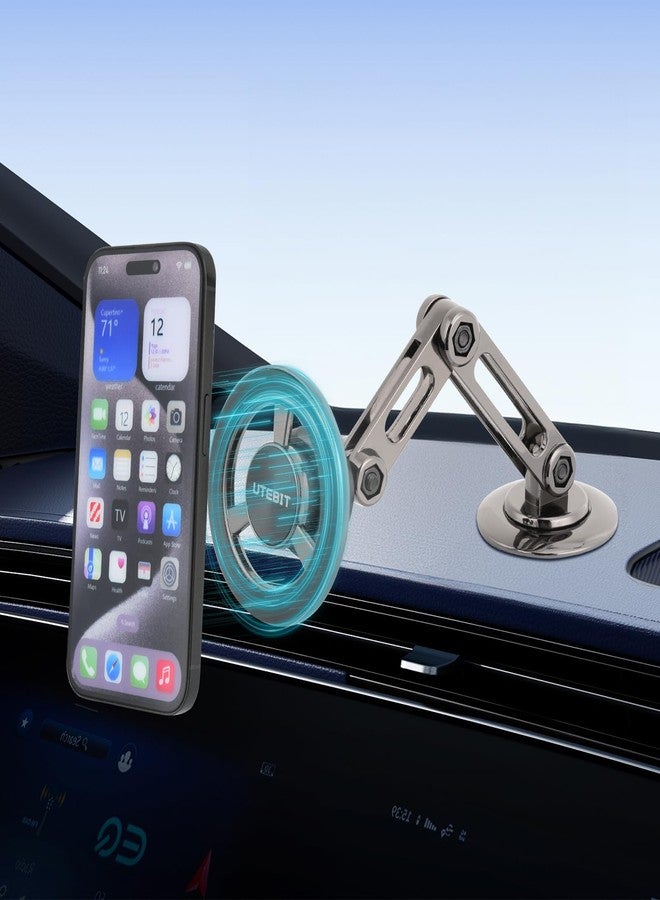 UTEBIT Car Phone Holder for Magsafe, 360° Adjustable Car Phone Mount, Phone Holders Cell Phone Holder Clip Car Accessories for iPhone 16 15 14 13 Pro Plus Max for Android and All Smartphones - Image 2