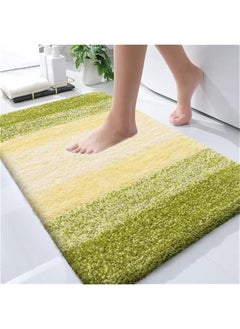 Soft Olive Green Bathroom Rug: 30x20 Microfiber Bath Mat with Rubber Backing, Quick-Dry, Machine Washable for Shower, Tub, Home Decor.