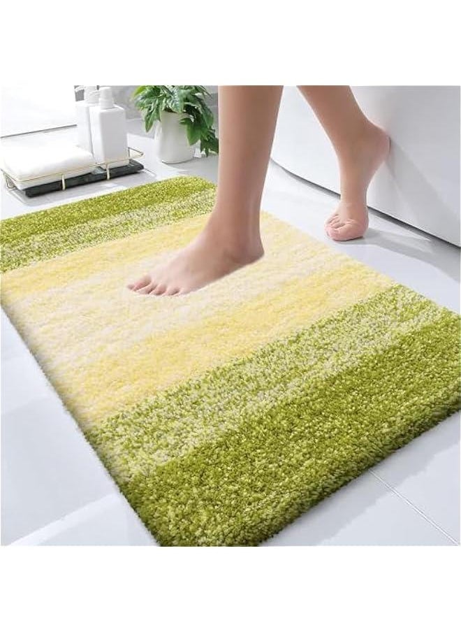 Arabest - Soft Olive Green Bathroom Rug: 30x20 Microfiber Bath Mat with Rubber Backing, Quick-Dry, Machine Washable for Shower, Tub, Home Decor. - Image 1