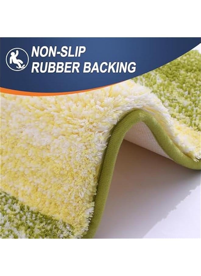 Arabest - Soft Olive Green Bathroom Rug: 30x20 Microfiber Bath Mat with Rubber Backing, Quick-Dry, Machine Washable for Shower, Tub, Home Decor. - Image 1