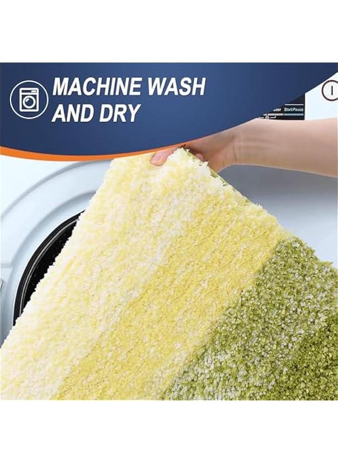 Arabest - Soft Olive Green Bathroom Rug: 30x20 Microfiber Bath Mat with Rubber Backing, Quick-Dry, Machine Washable for Shower, Tub, Home Decor. - Image 1