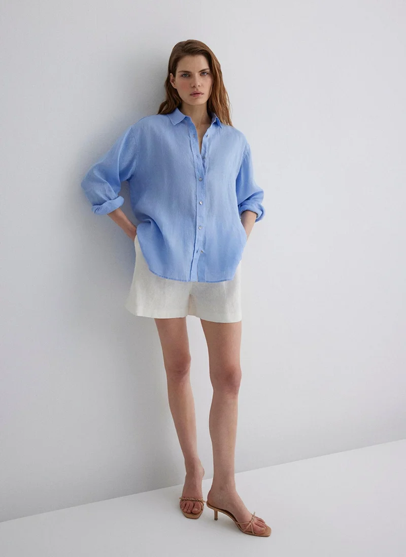 MAVI Blue Linen Shirt