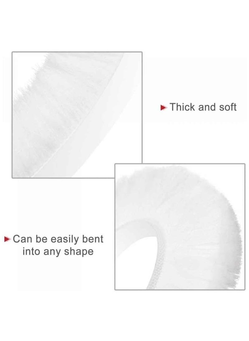 Zimtal - Brush Weather Seal Strip for Sliding Windows/Doors Frame Side, Pile Self Adhesive Weatherstrip Seal Tape for Door Draft Stopper, SoundProof Winter Insulation, Size (9mm*9mm, White) - Image 1
