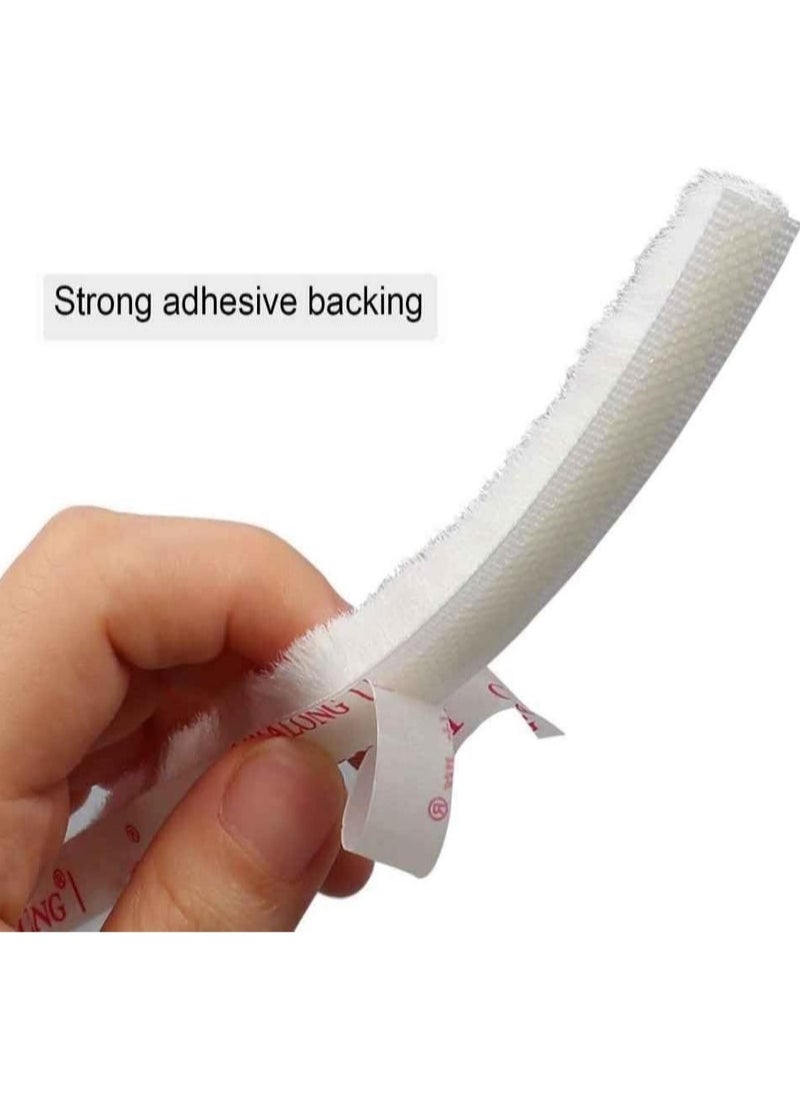 Zimtal - Brush Weather Seal Strip for Sliding Windows/Doors Frame Side, Pile Self Adhesive Weatherstrip Seal Tape for Door Draft Stopper, SoundProof Winter Insulation, Size (9mm*9mm, White) - Image 1