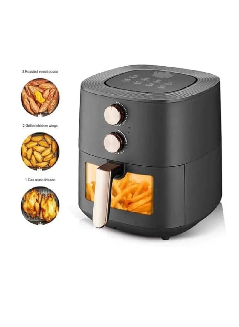 JAMAKY Italy - 7L Oil-Free Air Fryer 1800W with Italian technology - Visible Window Design Timer: 0-60 minutes Power Indicator Temperature Control Overheat Protection Non-slip Feet Non-stick Basket for Easy Removal and Quick Cleaning - Image 1