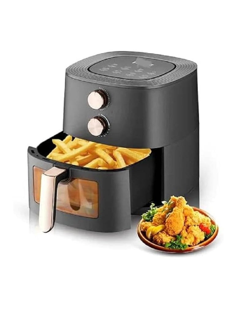 JAMAKY Italy - 7L Oil-Free Air Fryer 1800W with Italian technology - Visible Window Design Timer: 0-60 minutes Power Indicator Temperature Control Overheat Protection Non-slip Feet Non-stick Basket for Easy Removal and Quick Cleaning - Image 1