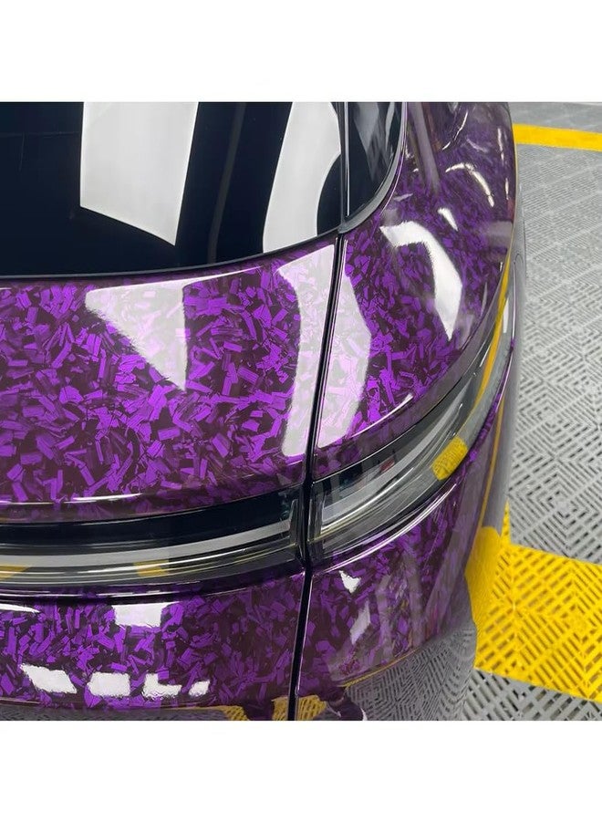 LZLRUN لفافة فينيل لزلكرون المصنوعة من ألياف الكربون اللامعة باللون الأرجواني مع ملصقات لإطلاق الهواء (1 قدم × 10 أقدام، أرجواني) - Image 5