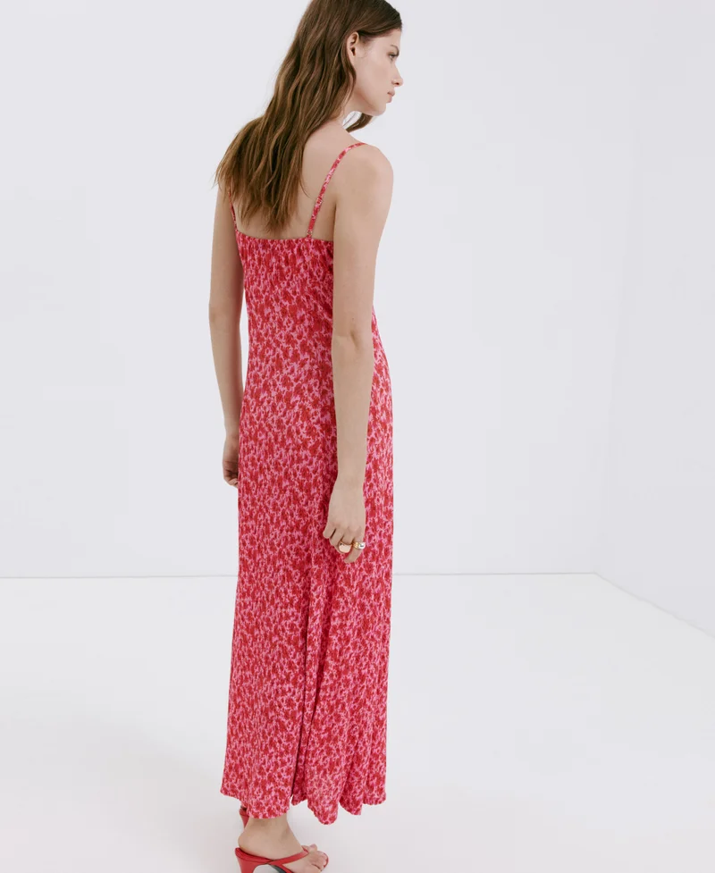 مانجو Floral-Print Pleated Dress