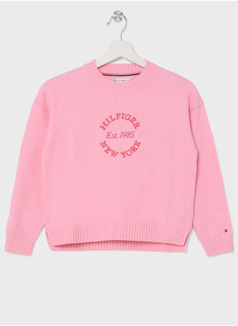 تومي هيلفيغر Youth New York Detail Logo Sweater