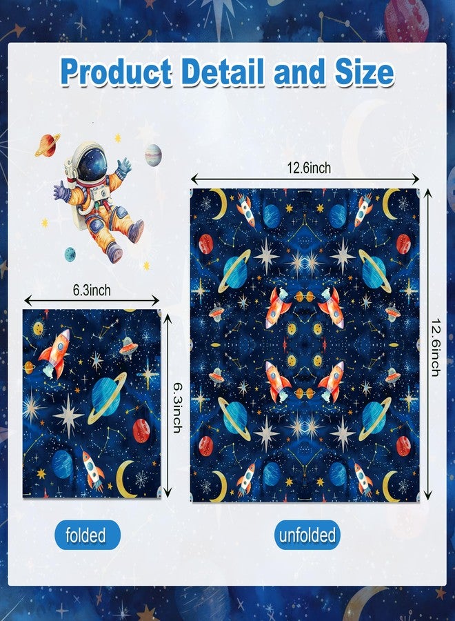 BHNACIER 40Pcs Outer Space Party Napkins Solar System Galaxy Paper Napkins Planet Theme Party Napkins Astronaut Dinner Paper Napkin Rocket Ship Disposable Partys Napkin Solar System Napkin Party Decorations - Image 3