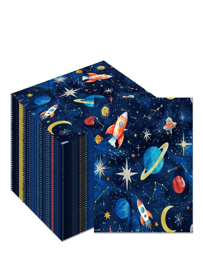 BHNACIER 40Pcs Outer Space Party Napkins Solar System Galaxy Paper Napkins Planet Theme Party Napkins Astronaut Dinner Paper Napkin Rocket Ship Disposable Partys Napkin Solar System Napkin Party Decorations - Image 1